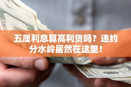 济南五厘利息算高利贷吗？违约分水岭居然在这里！